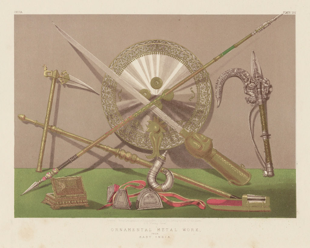 INTERNATIONAL EXHIBITION. Ornamental metal work from East India 1862 old print